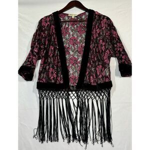 Parisian Collection‎ Floral Sequin Cover Up Sz. M
